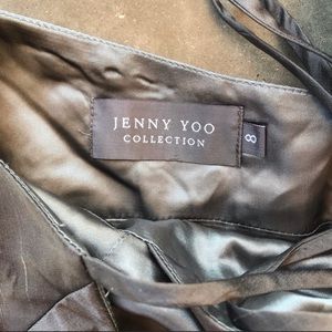 Jenny Yoo, Pleated gray cocktail dress, wedding. Lightly used.